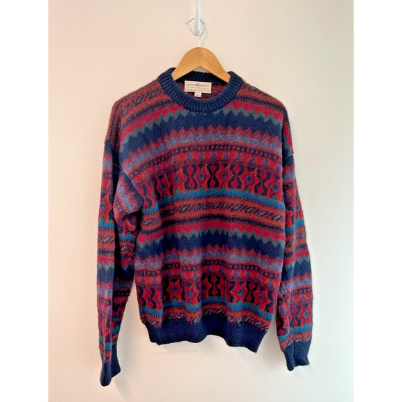 Purvian Connection Sweaters - The Peruvian Connection Women's Large Multicolored Alpaca Pullover Sweater